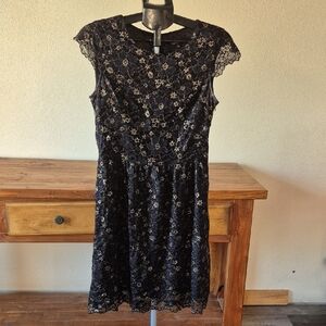 HOLIDAY SALE Elegant Black Lace Midi Dress